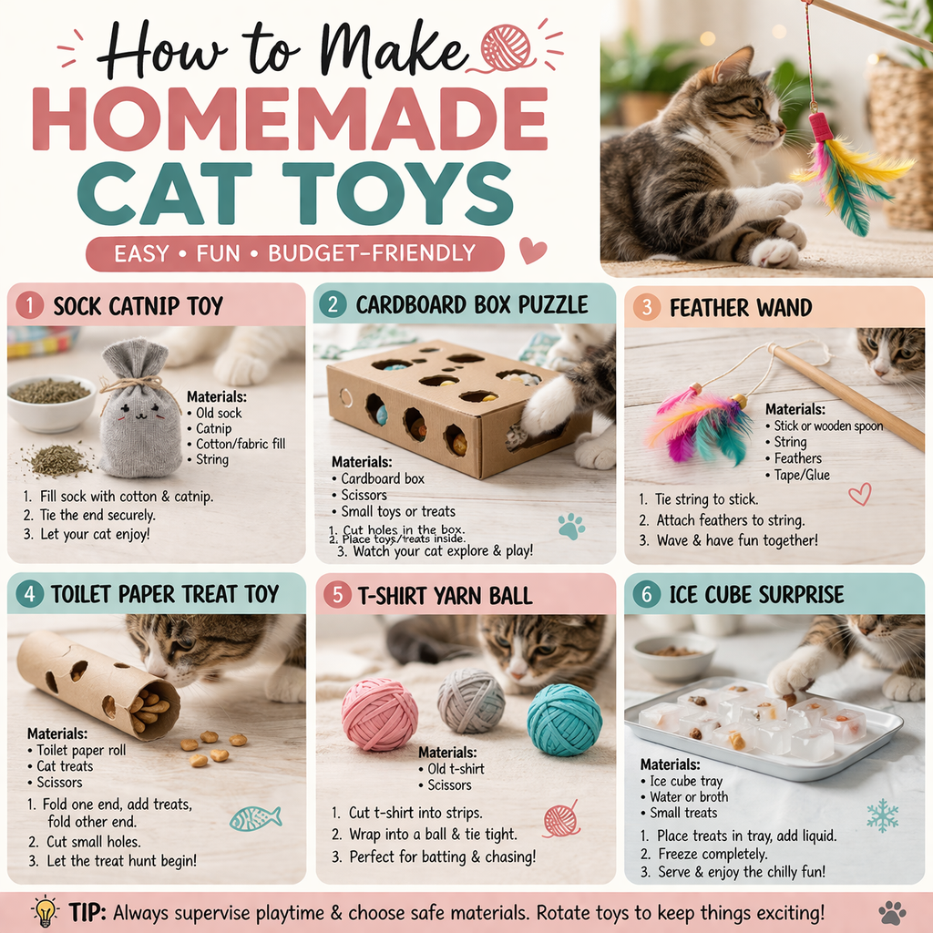 How to Make Homemade Cat Toys (Easy, Safe & Budget-Friendly Guide)