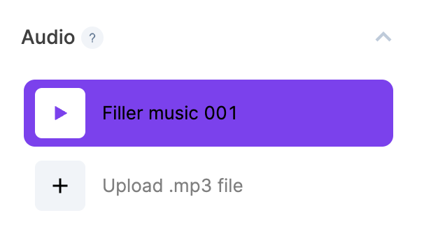 Play filler audio