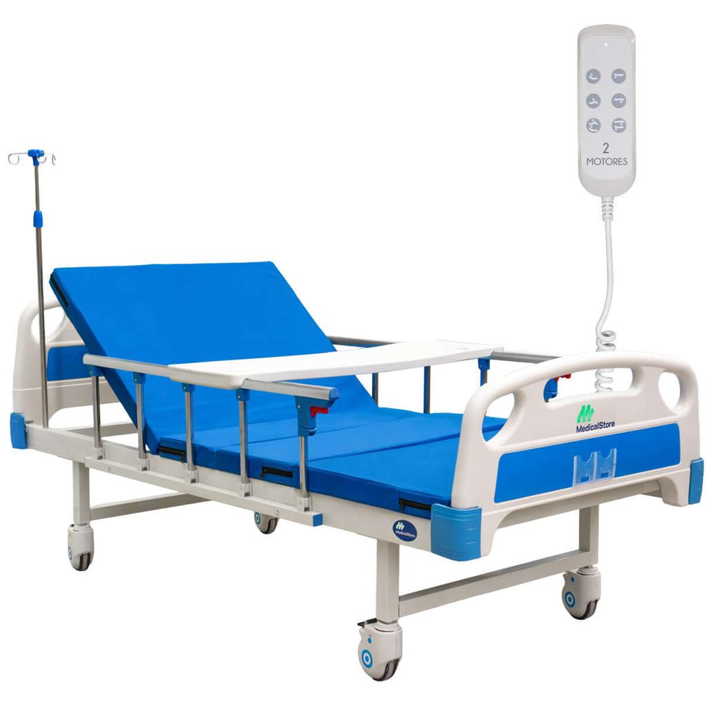 Cama hospitalaria eléctrica 2 motores con colchón – medicalstoremx
