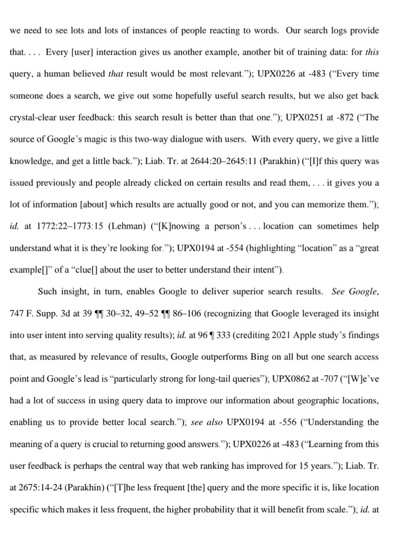 learning from users - doj vs google transcript