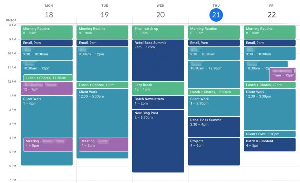 Time blocking with Google calendar