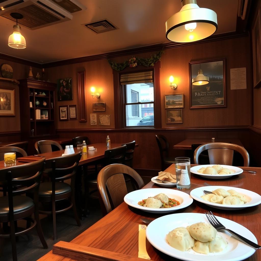 Traditional Polish restaurant in Greenpoint, Brooklyn showing cultural diversity