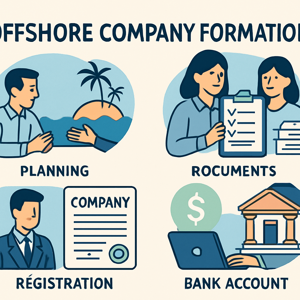 Offshore company formation process illustration