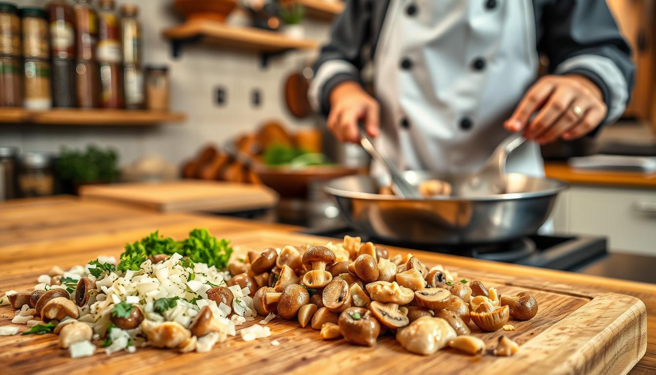 mushroom duxelles preparation