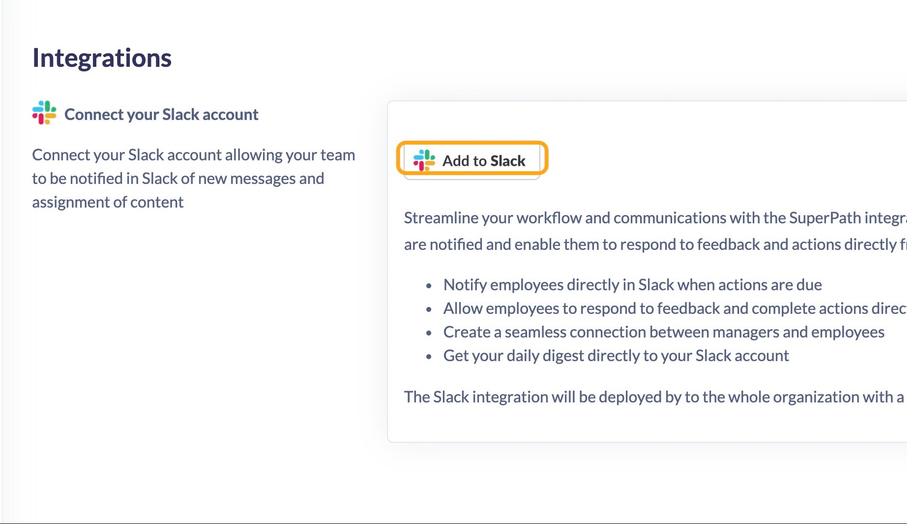 Click on Add to Slack