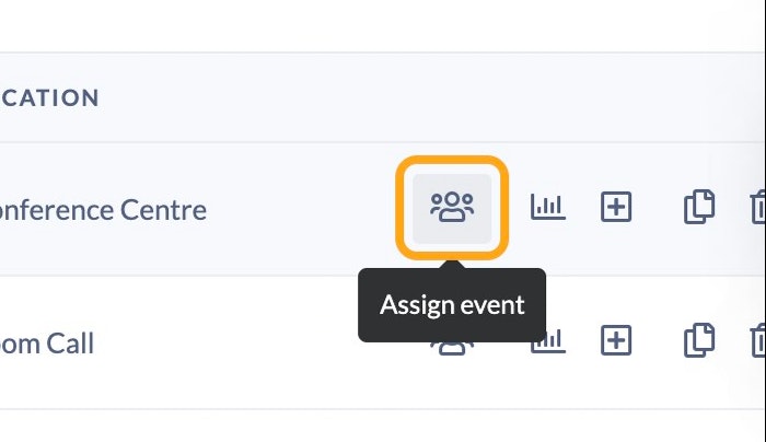 On your selected event click the Assign event button