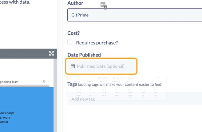 Select  a Published Date.  This is (optional)