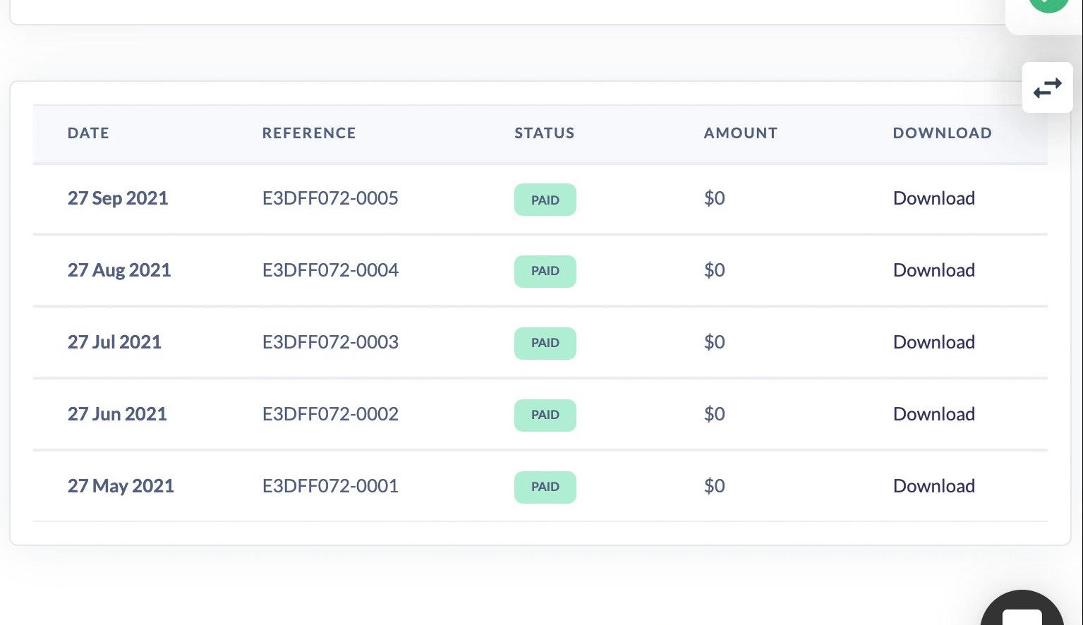 Add the bottom all of your invoices are listed.