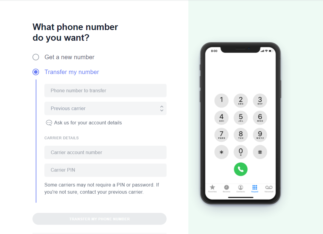 Porting Transfer your phone number