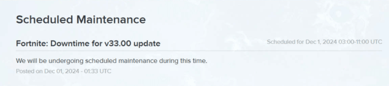 Fortnite Downtime