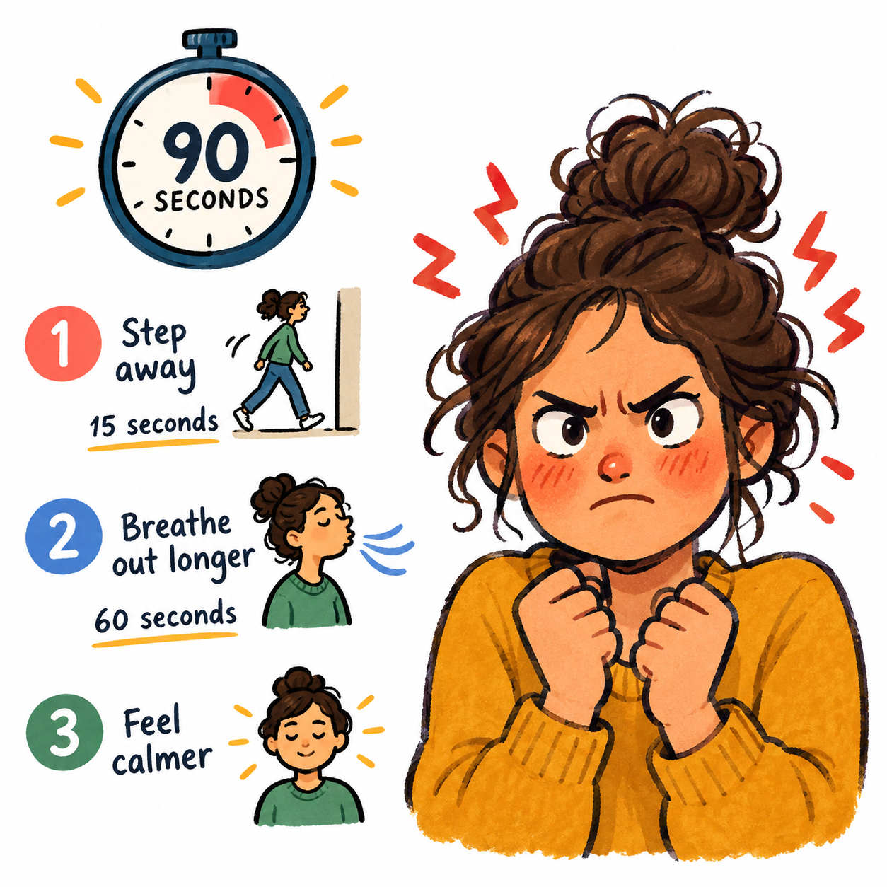 A 90-second way to calm down when you are furious and about to explode