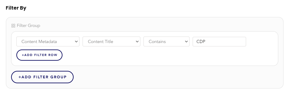 Content explorer content metadata filter example.