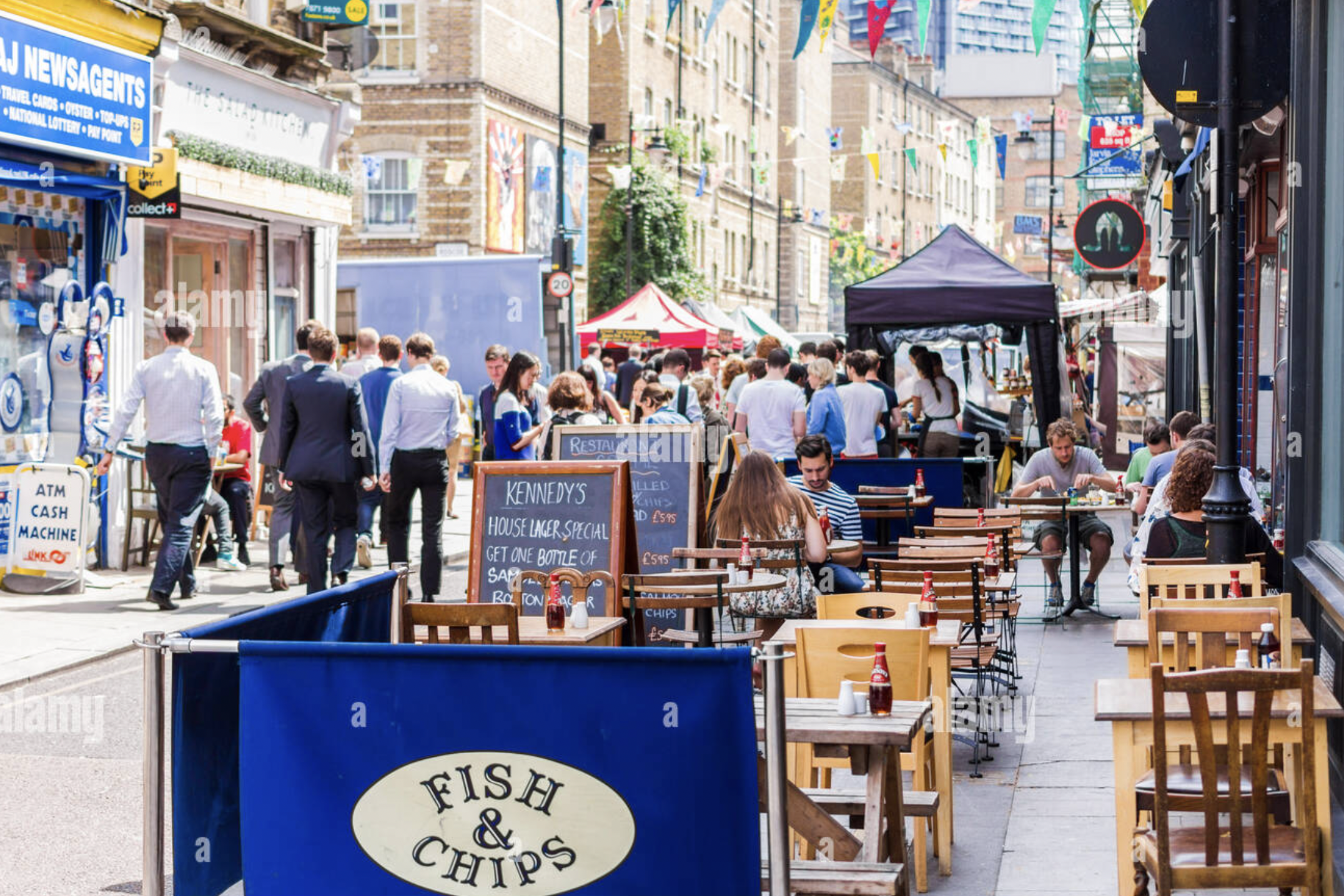 Outside seating at Whitecross Market