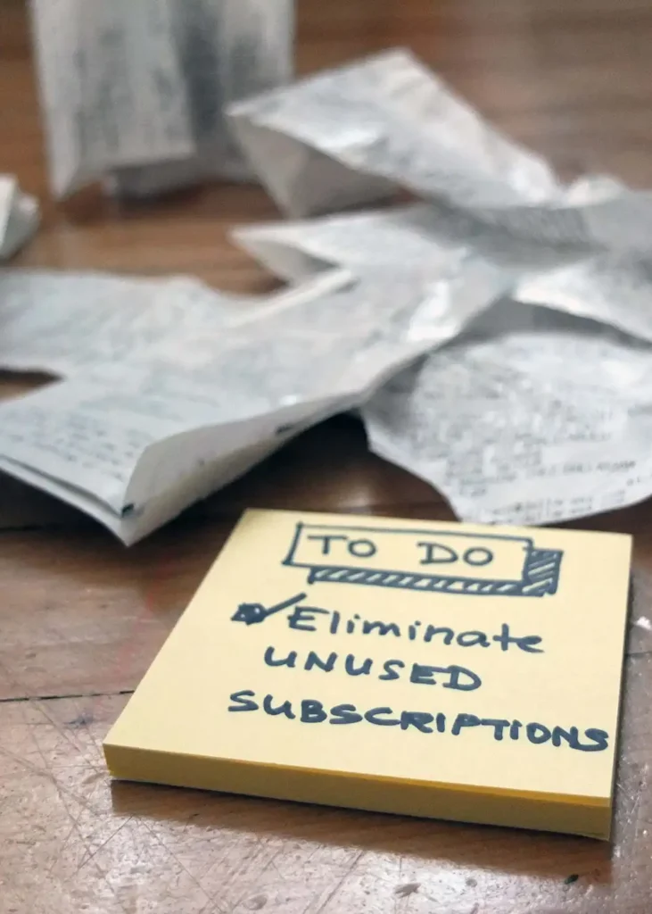 eliminate subscriptions to reduce bills