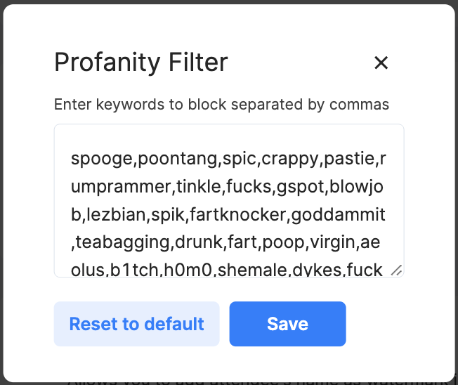 How to Set Up Profanity Filter for a Zuddl Event Zuddl Support