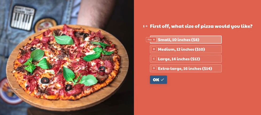 Ordinare una pizza con Typeform
