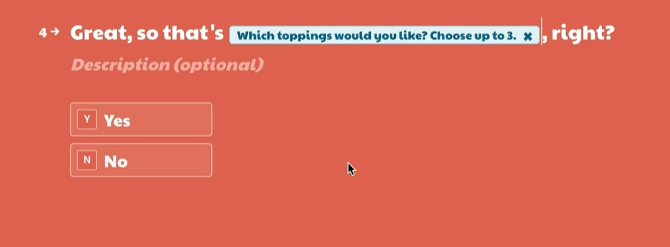 Tag su Typeform per richiesta conferma delle risposte inviate