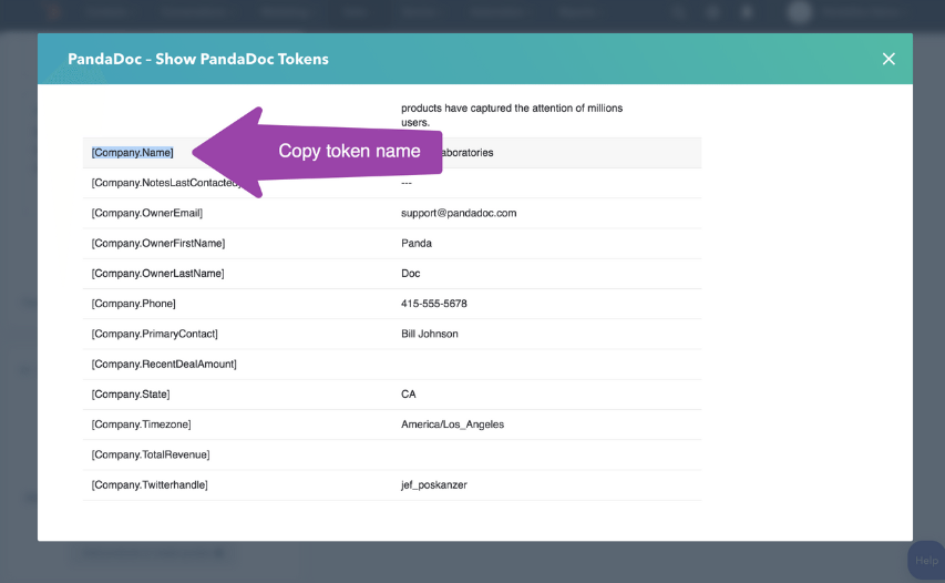 Passaggio di informazioni da HubSpot a PandaDoc