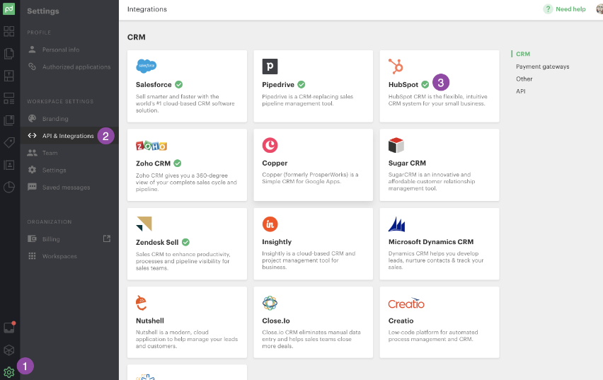 Integrazione tra HubSpot e Pandadoc