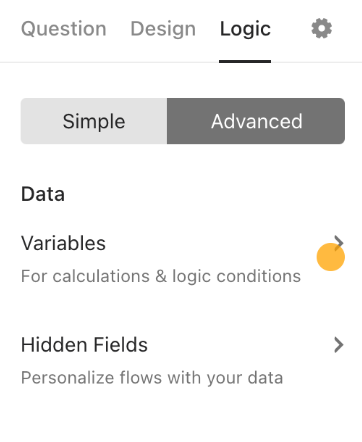 Sezione Logica Avanzata di Typeform