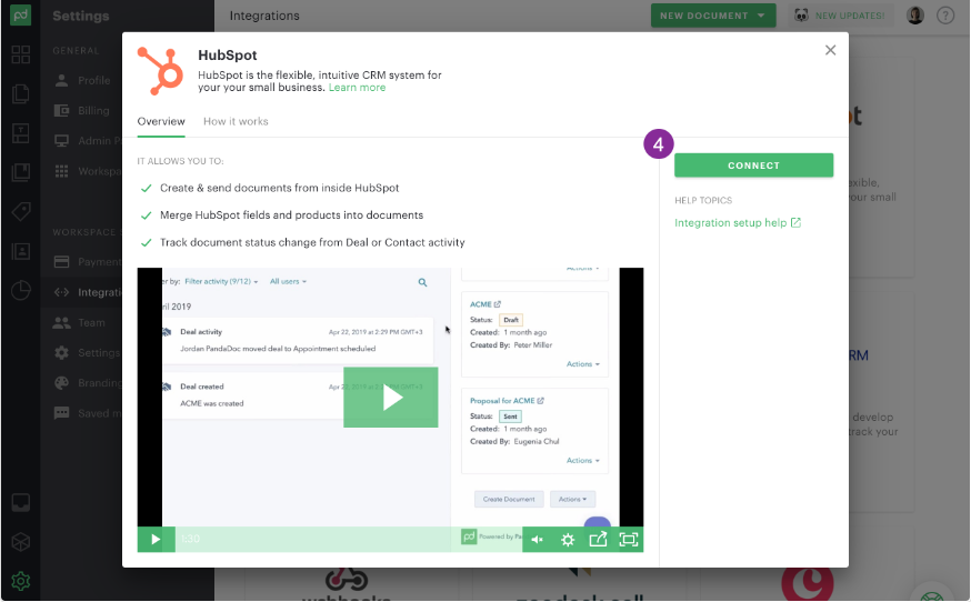 Come connettere HubSpot con Pandadoc