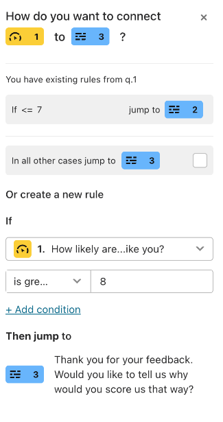 come funziona la sezione logica di Typeform