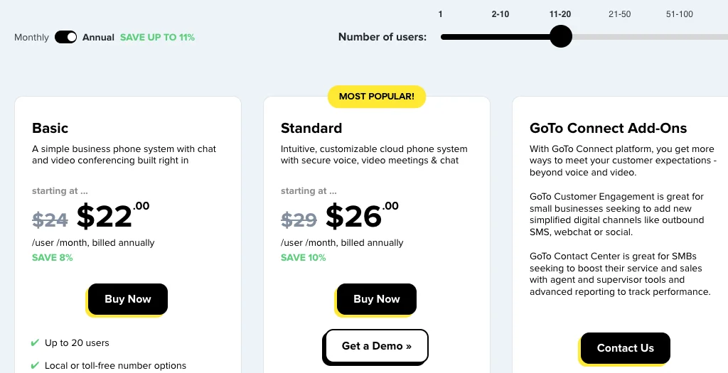 GoTo Connect pricing and plans