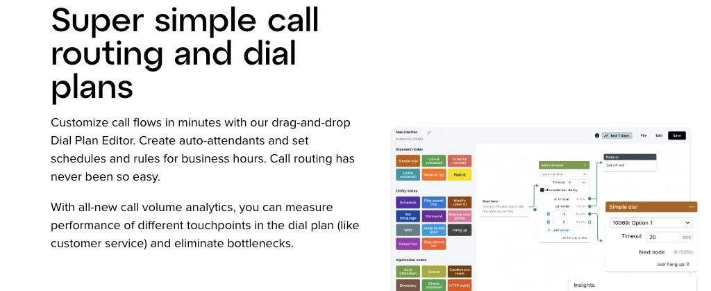 The Dial Plan Editor lets you build call flows