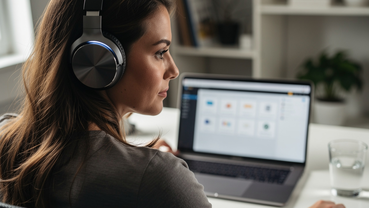 Woman participating in unmoderated usability testing at home