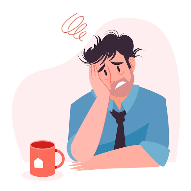 Free vector hand drawn flat design overwhelmed people illustration