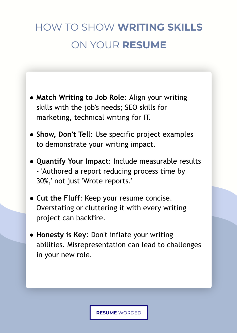 How to Effectively Show Writing Skills on Your Resume (with Examples)