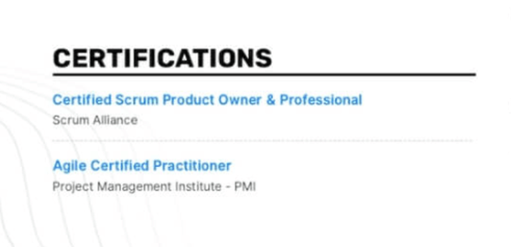 Creating a separate section on your resume to avoid clutter is a good idea if you’re listing more than one or two certifications.