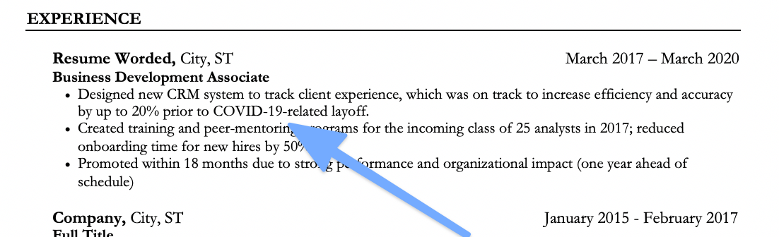 How to mention a recent gap on your resume due to a layoff
