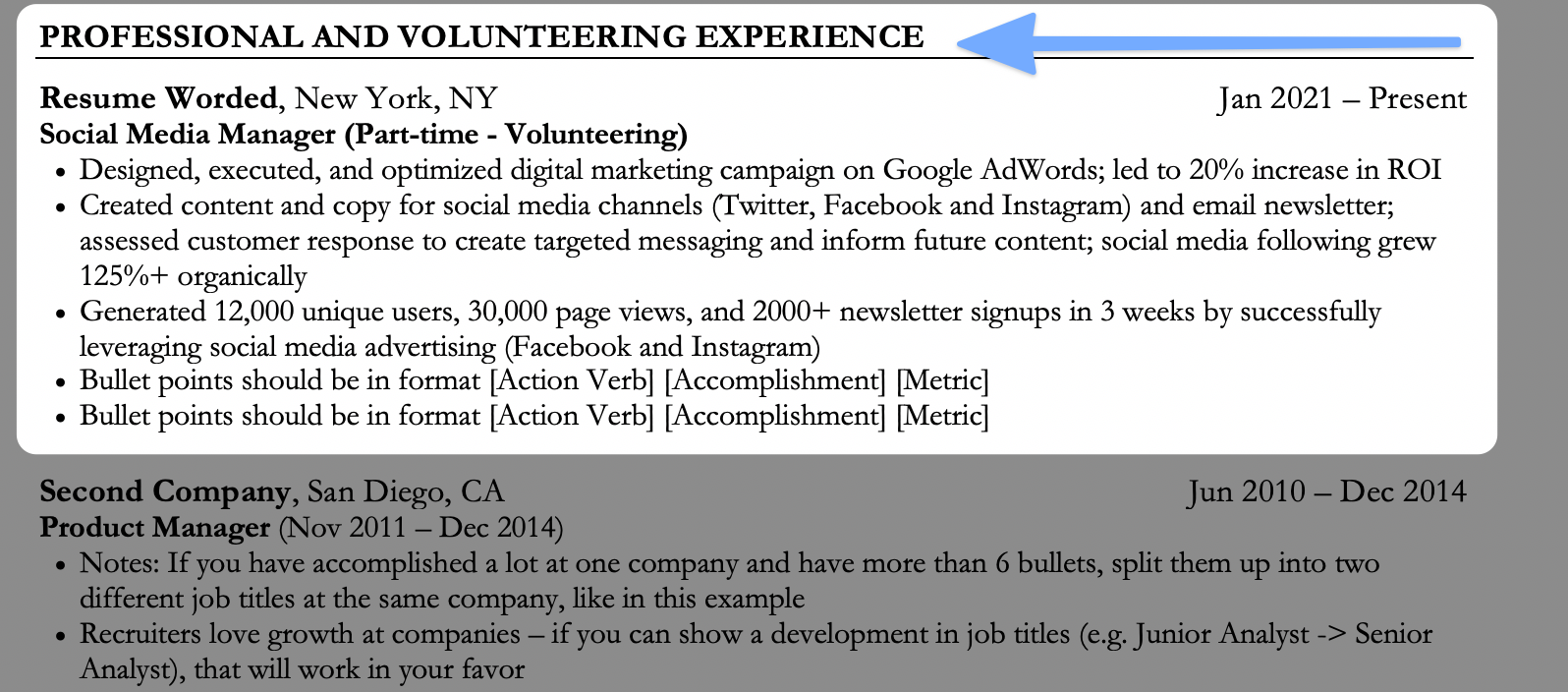 How to list volunteer experience during your time off, to hide a gap on your resume