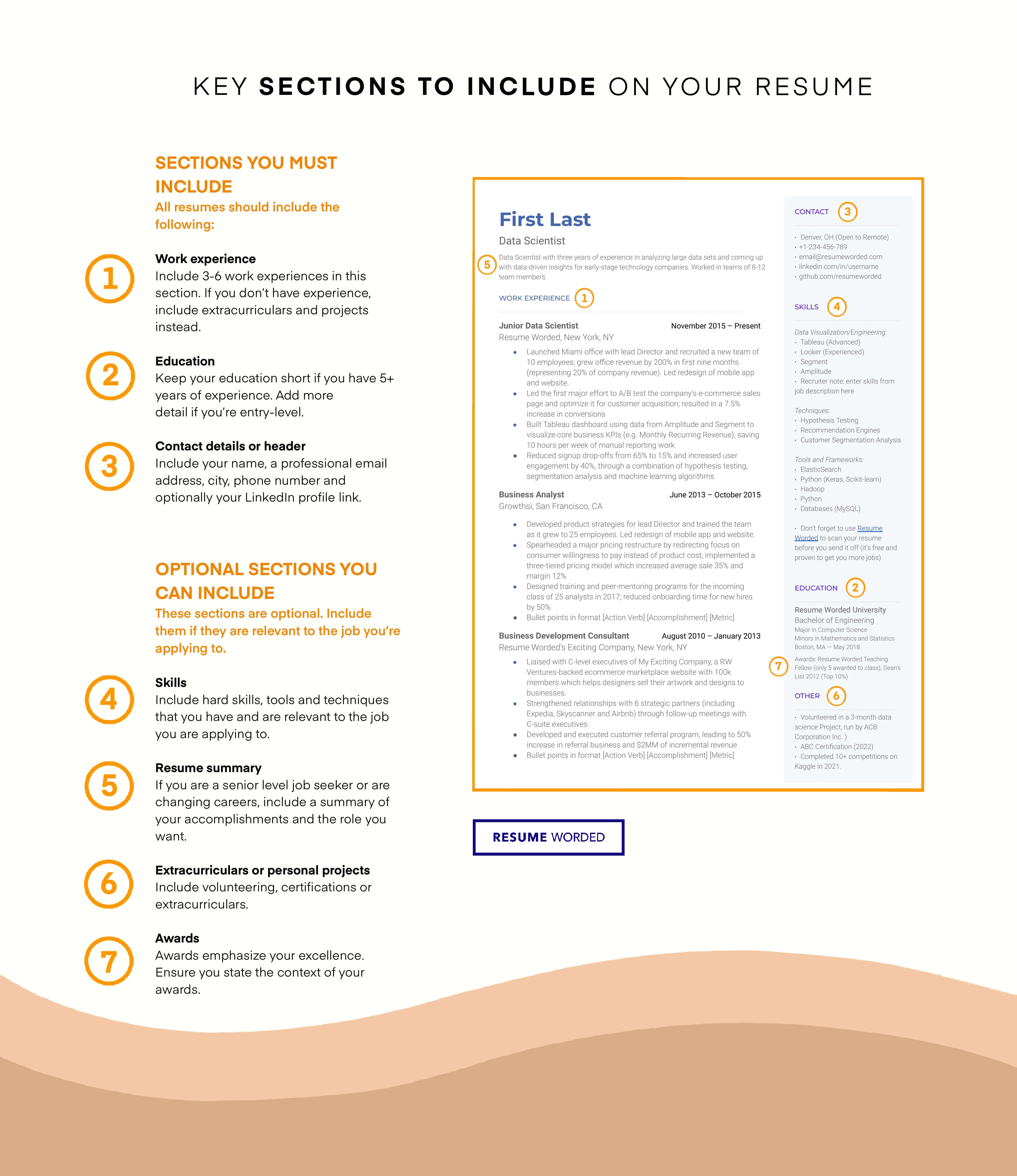 Key sections to include on your resume