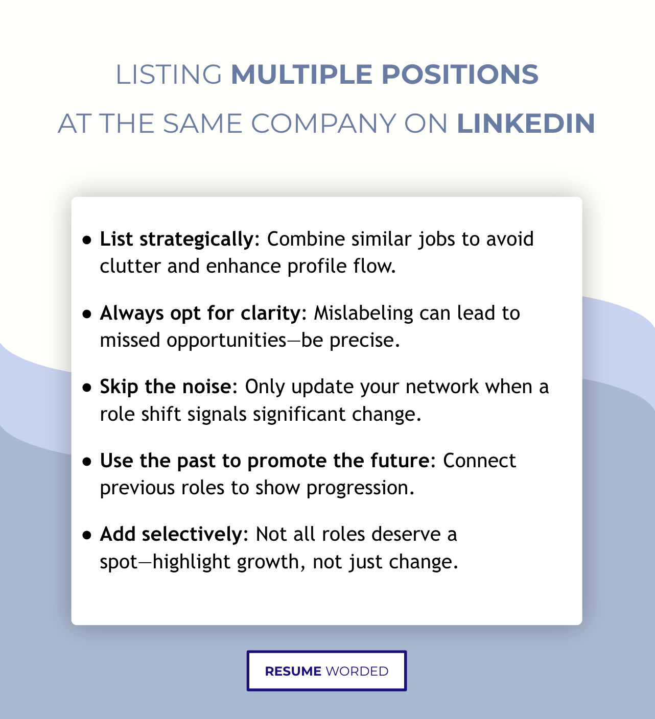 How to list multiple positions at the same company on a resume