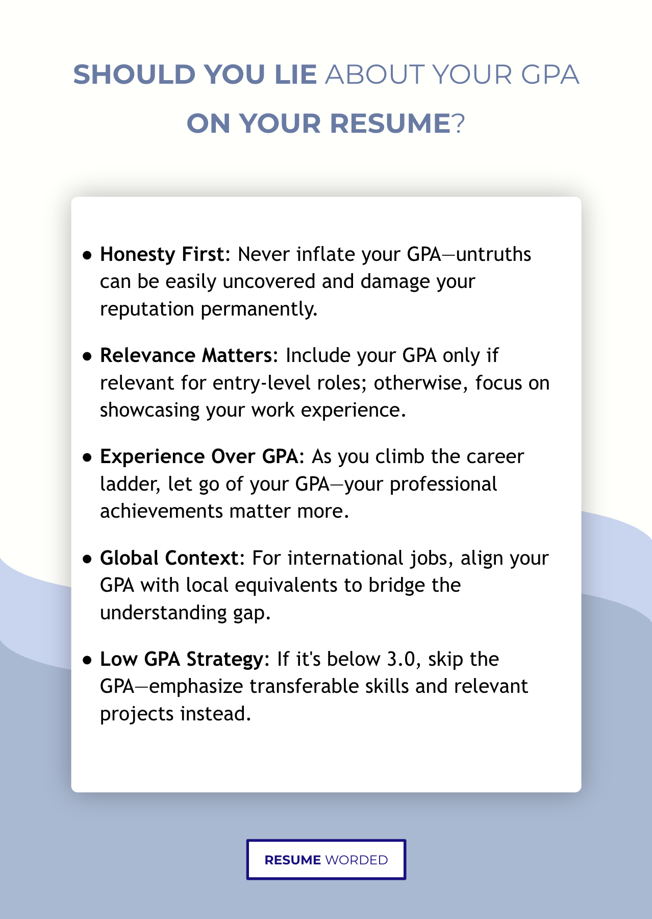 Recruiter’s Advice: Lying About GPA on Your Resume