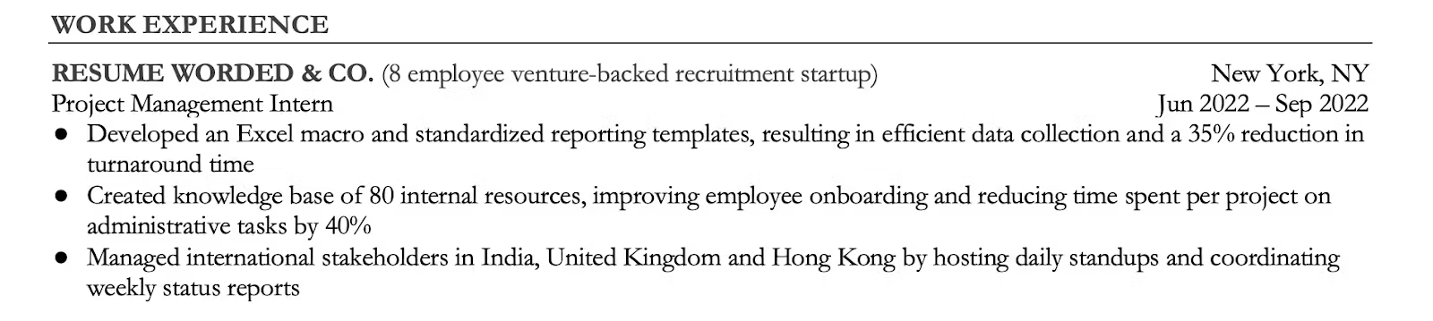 How to improve your resume by removing roles and responsibilities in favor of quantifiable achievements and metrics.