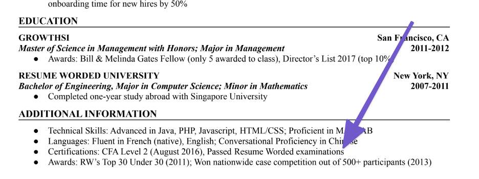 The Right Way To List Certifications on a Resume (With Examples)