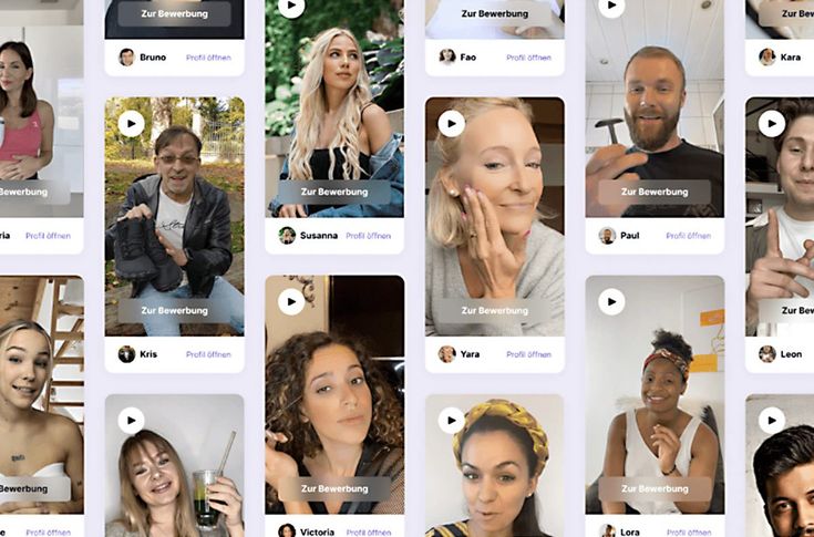 Collage of influencers' posts on social media 