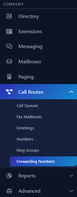 Number Forwarding Configuration