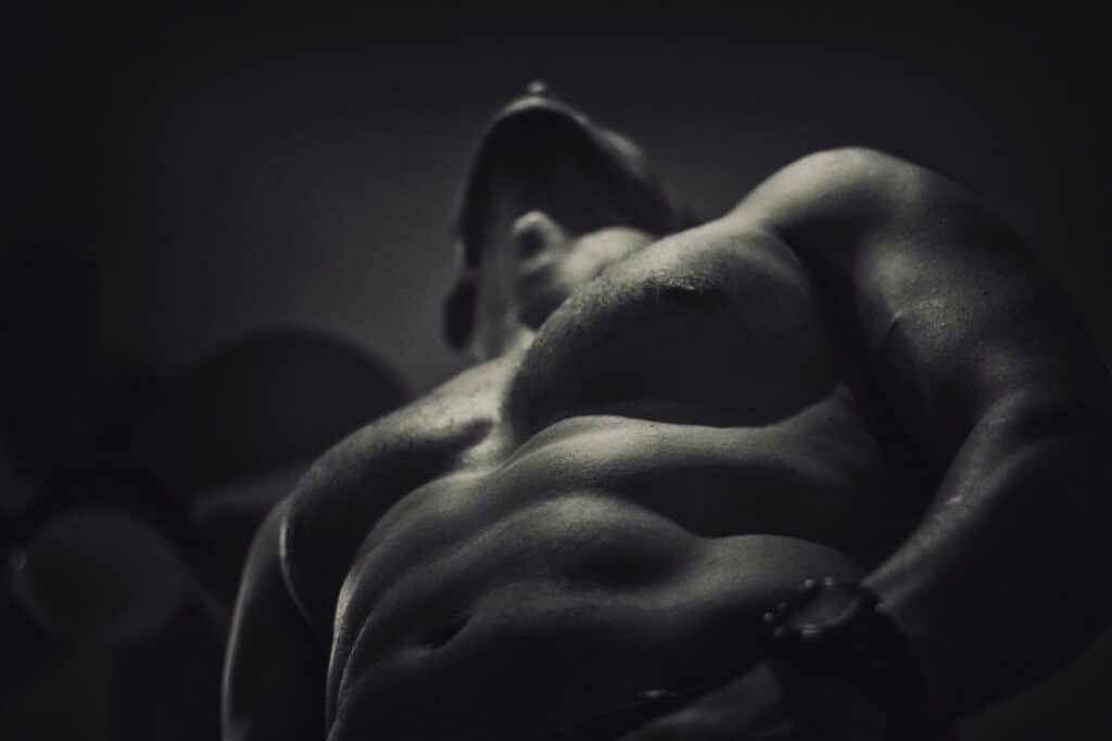 Shirtless athletic man. 