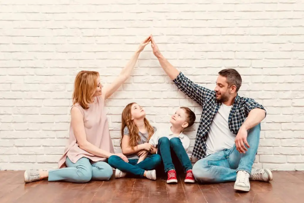 Loving family of four 