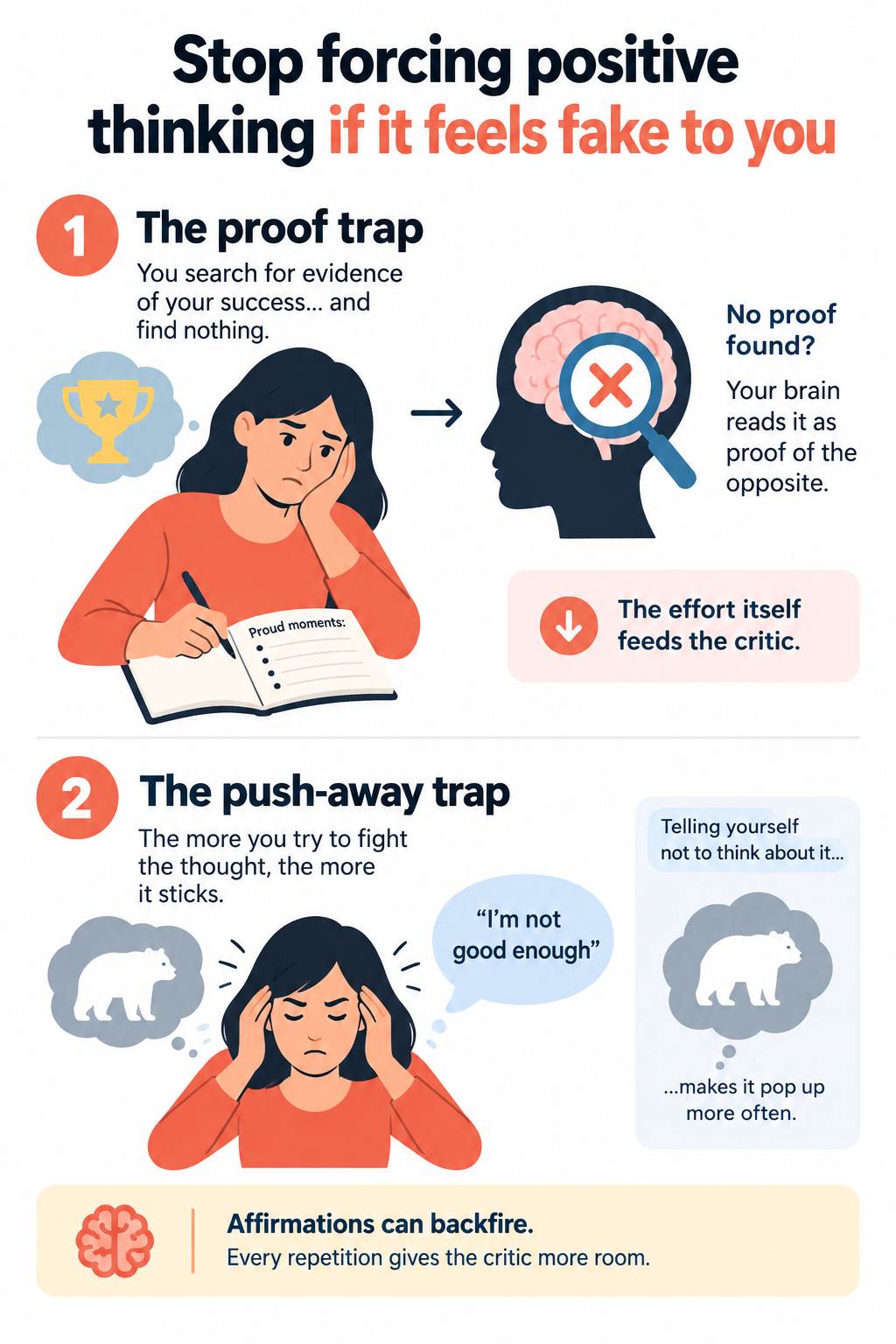 Stop forcing positive thinking if it feels fake to you