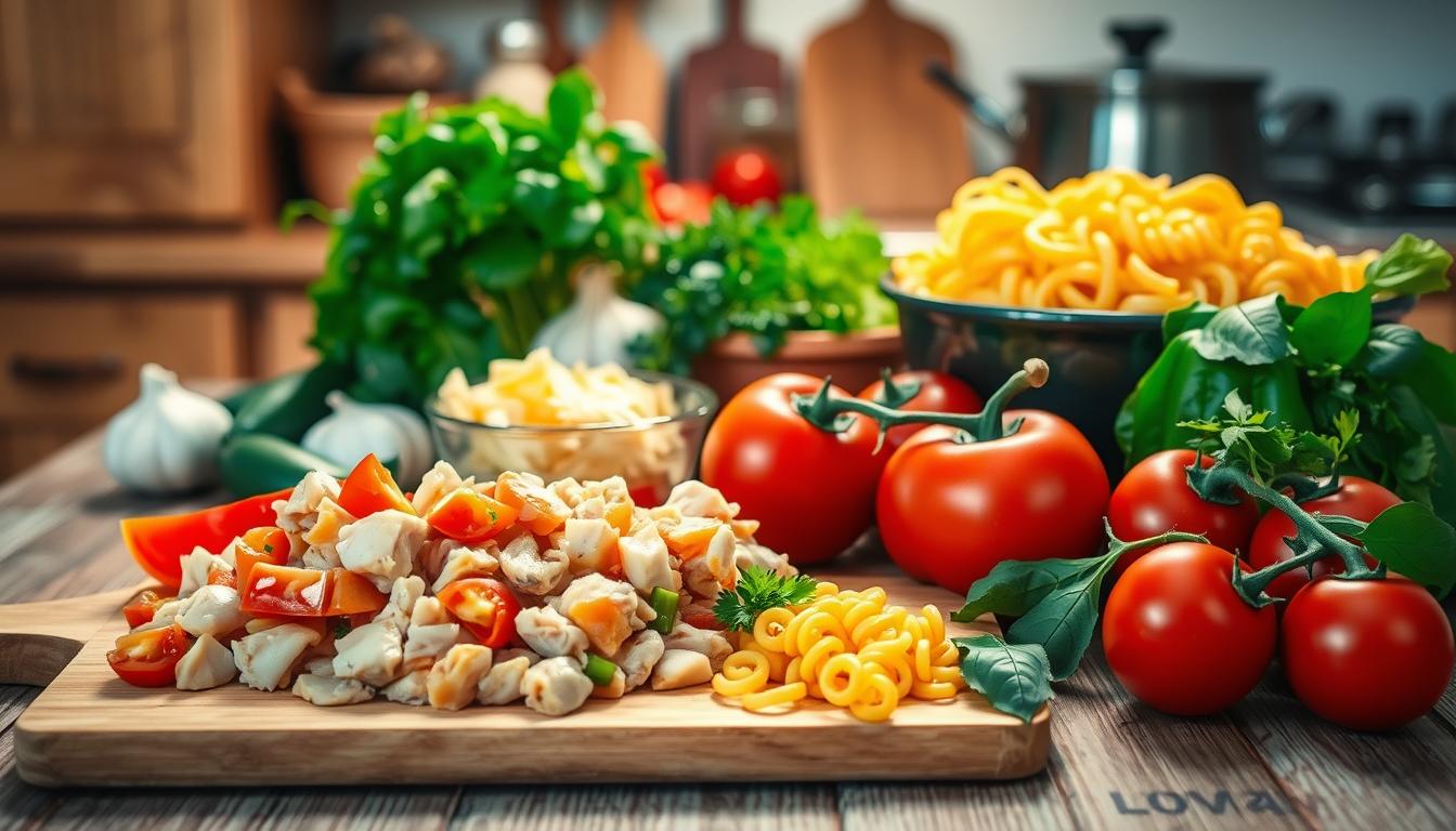 ingredients for chicken spaghetti casserole
