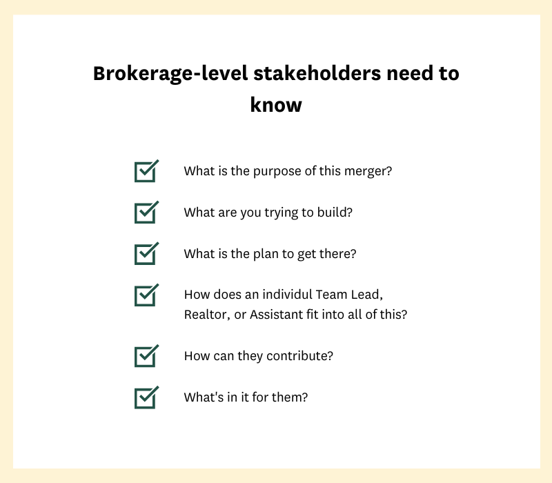 Brokerage staff stakeholder checklist. What is the purpose? What are you trying to build? What is the plan? How do individuals fit in? How can they contribute? What's in it for them?