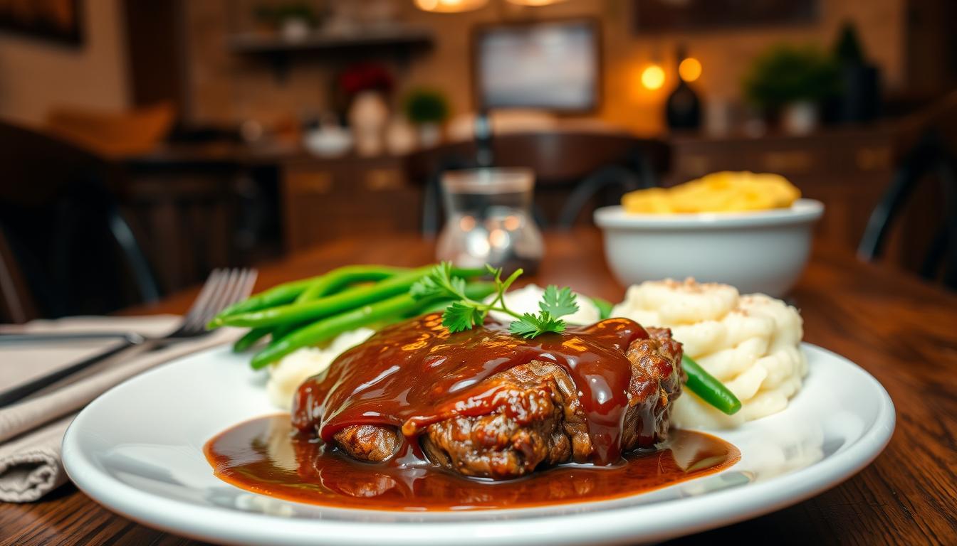 salisbury steak serving presentation