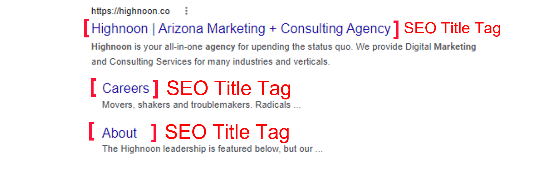  SEO title tags on Google