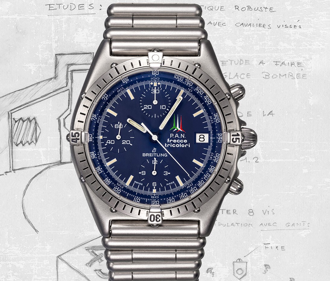 Breitling Chronomat 1984 — cavaliers rider tabs et bracelet Rouleaux, héritage Frecce Tricolori