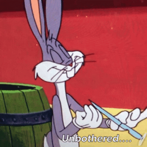 bugs bunny filing his nails unbothered